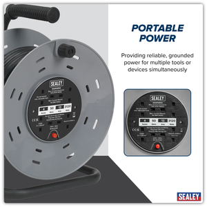 Sealey BCR50 50m Cable Reel with Thermal Trip 4 x 230V - additional view 13