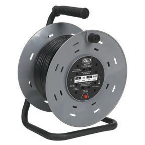 Sealey BCR50 50m Cable Reel with Thermal Trip 4 x 230V