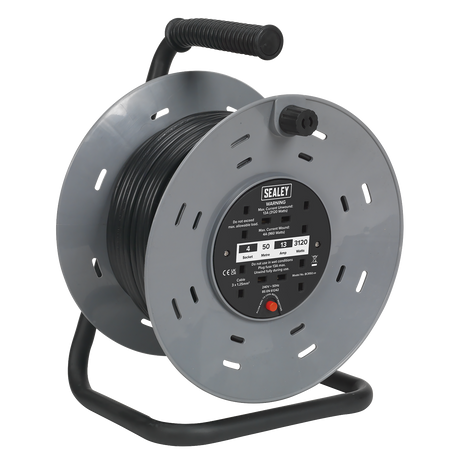 Sealey BCR50 50m Cable Reel with Thermal Trip 4 x 230V