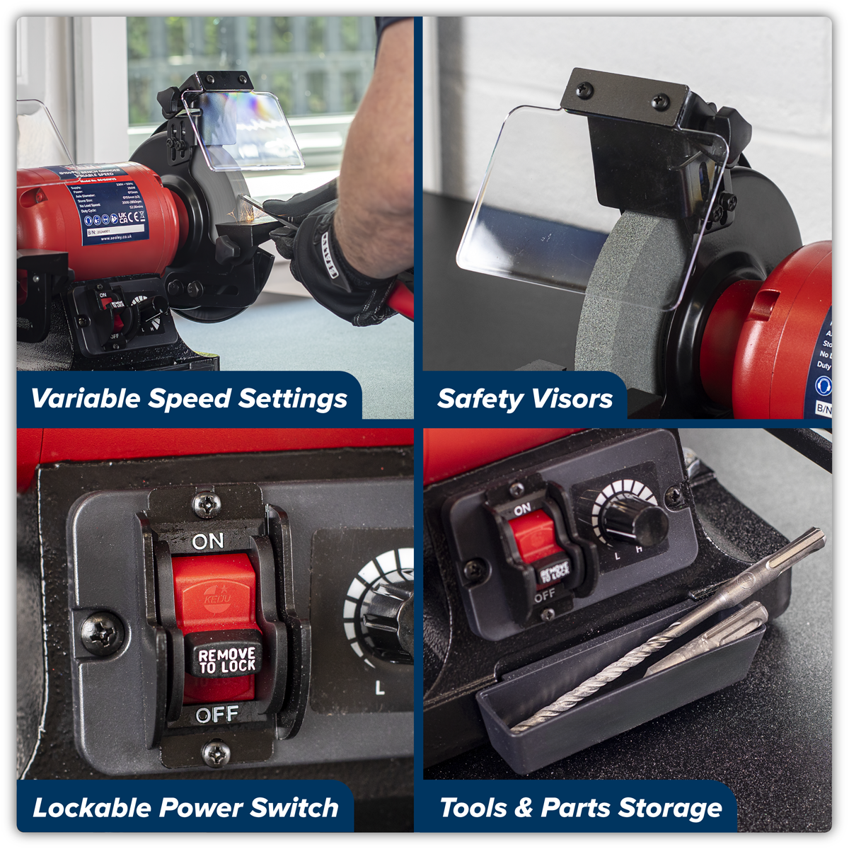 Sealey BG150WVS 150mm Bench Grinder with Variable Speed 250W/230V - additional view 10