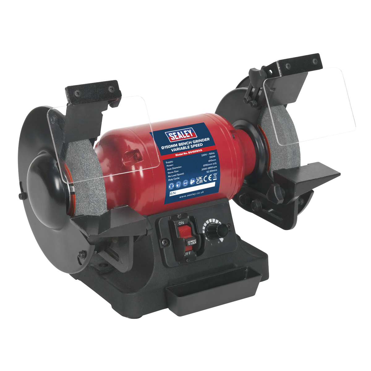 Sealey BG150WVS 150mm Bench Grinder with Variable Speed 250W/230V