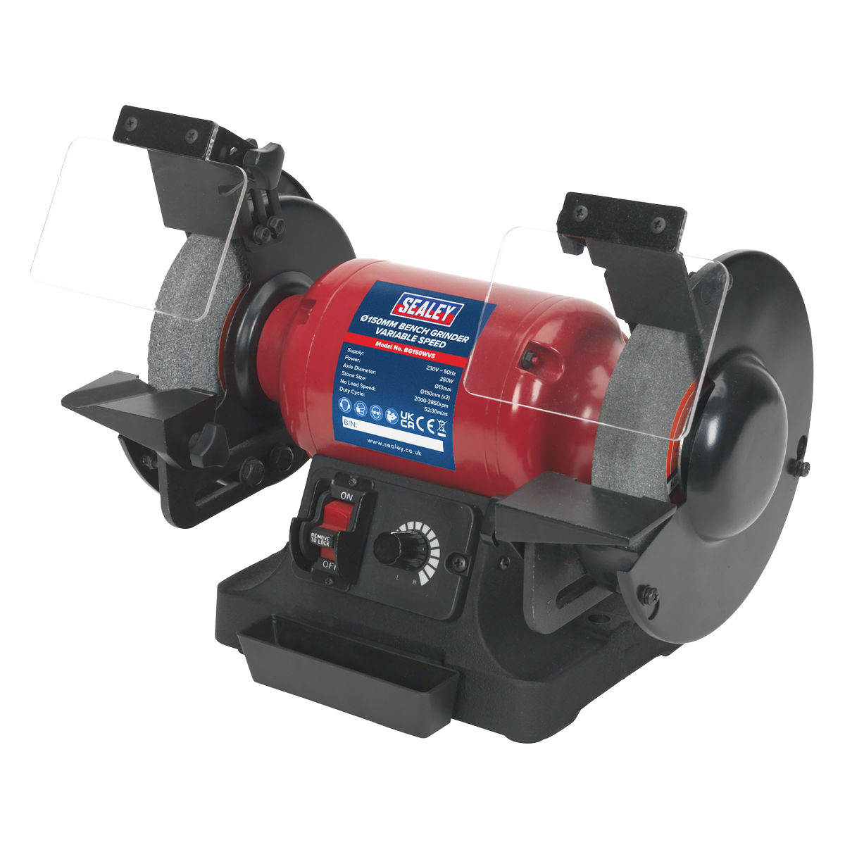 Sealey BG150WVS 150mm Bench Grinder with Variable Speed 250W/230V - additional view 2