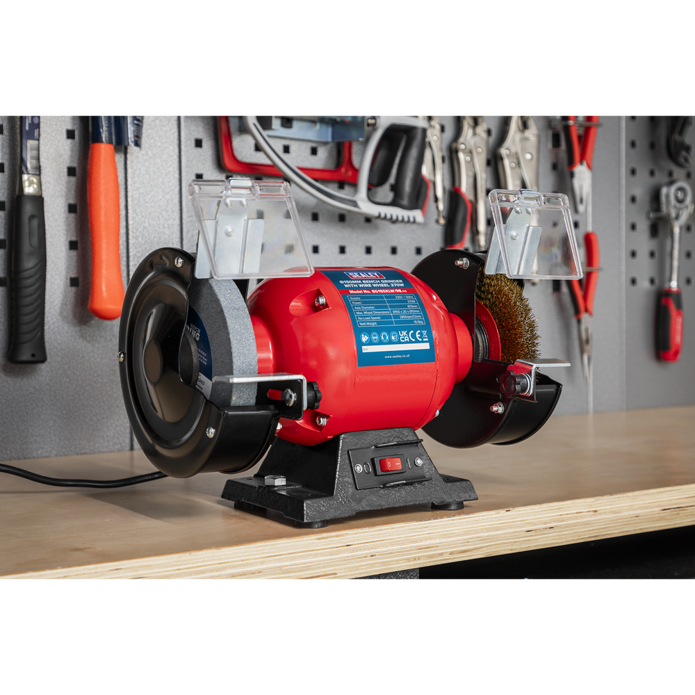 Sealey BG150XLW/98 Bench Grinder 150mm with Wire Wheel 370W/230V - additional view 7