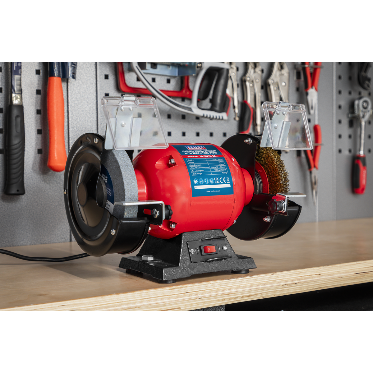 Sealey BG150XLW/98 Bench Grinder 150mm with Wire Wheel 370W/230V - additional view 7