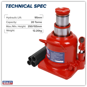Sealey BJ20LE Low Profile Telescopic Bottle Jack 20 Tonne - additional view 8