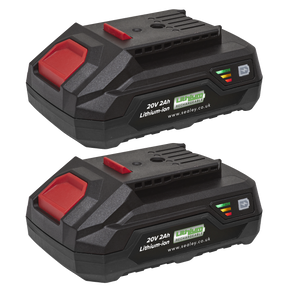Sealey BK02 SV20 Series Power Tool Battery 20V 2Ah - Pack of 2