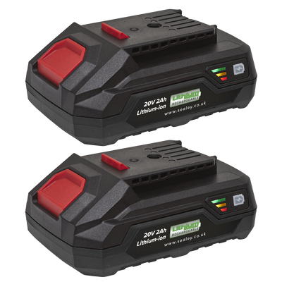 Sealey BK02 SV20 Series Power Tool Battery 20V 2Ah - Pack of 2