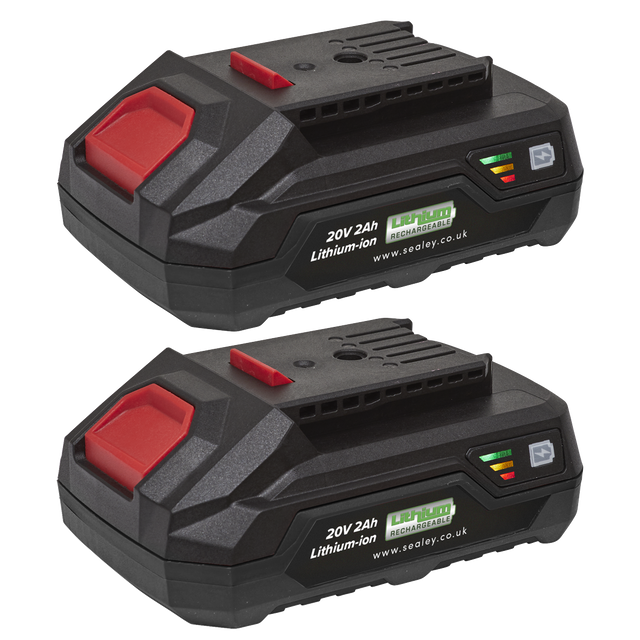 Sealey BK02 SV20 Series Power Tool Battery 20V 2Ah - Pack of 2