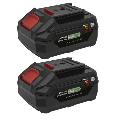 Sealey BK04 SV20 Series Power Tool Battery 20V 4Ah - Pack of 2