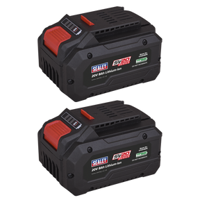 Sealey BK08 SV20 Series Power Tool Battery 20V 8Ah - Pack of 2