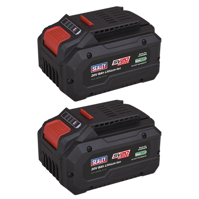 Sealey BK08 SV20 Series Power Tool Battery 20V 8Ah - Pack of 2