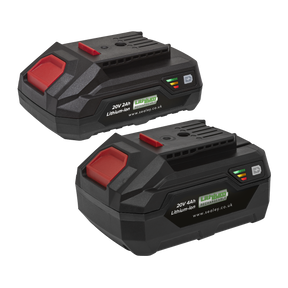 Sealey BK24 SV20 Series Power Tool Battery 20V 2Ah & 4Ah - Pack of 2