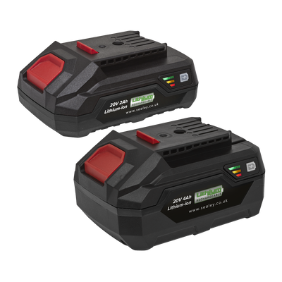 Sealey BK24 SV20 Series Power Tool Battery 20V 2Ah & 4Ah - Pack of 2