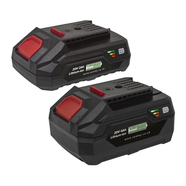 Sealey BK24 SV20 Series Power Tool Battery 20V 2Ah & 4Ah - Pack of 2
