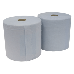 Sealey BLU400 2-Ply Blue Wiper Roll 400m x 260mm - Pack of 2