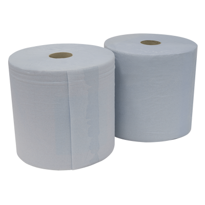 Sealey BLU400 2-Ply Blue Wiper Roll 400m x 260mm - Pack of 2