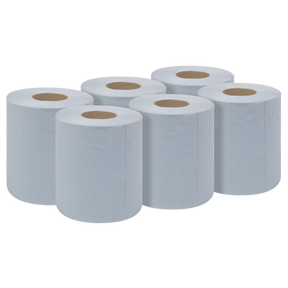 Sealey BLU60 2-Ply Embossed Blue Paper Roll 60m - Pack of 6