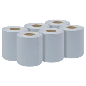 Sealey BLU60 2-Ply Embossed Blue Paper Roll 60m - Pack of 6