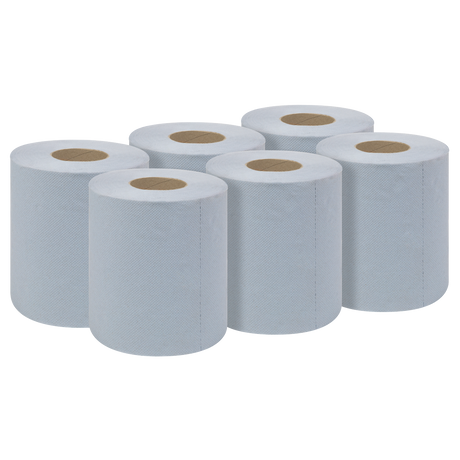 Sealey BLU60 2-Ply Embossed Blue Paper Roll 60m - Pack of 6