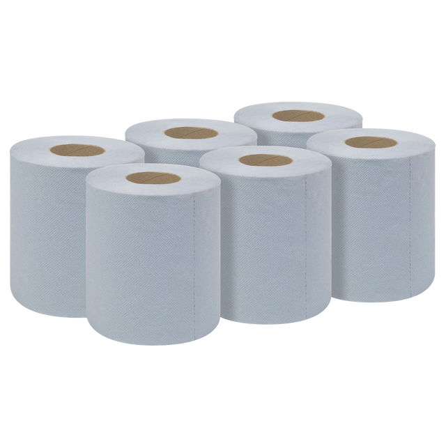 Sealey BLU60 2-Ply Embossed Blue Paper Roll 60m - Pack of 6