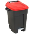 Sealey BM100PR Refuse/Wheelie Bin with Foot Pedal 100L - Red