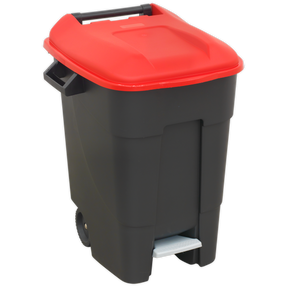 Sealey BM100PR Refuse/Wheelie Bin with Foot Pedal 100L - Red