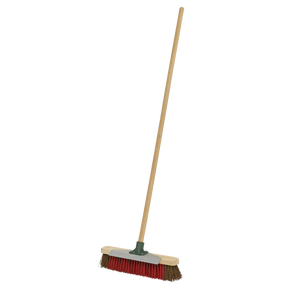 Sealey BM16SC Heavy-Duty Stiff/Hard Bristle Broom with Scraper 16"(405mm)