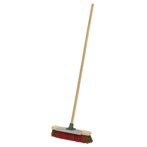 Sealey BM16SC Heavy-Duty Stiff/Hard Bristle Broom with Scraper 16"(405mm)