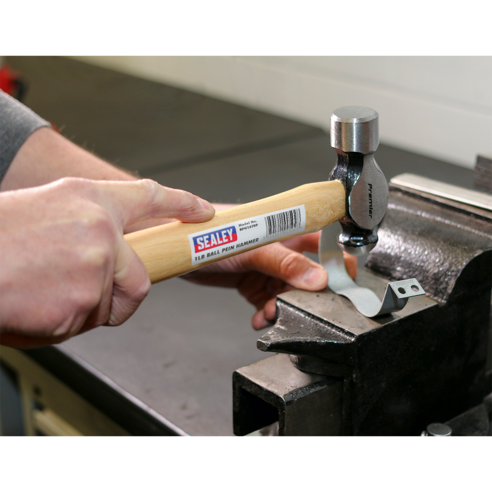 Sealey BPH16 Premier Ball Pein Hammer with Hickory Shaft 1lb - additional view 2