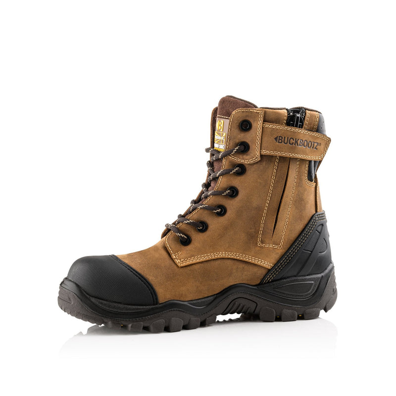 Buckbootz BSH008 Buckshot Waterproof High-Leg Lace/Zip Safety Boots