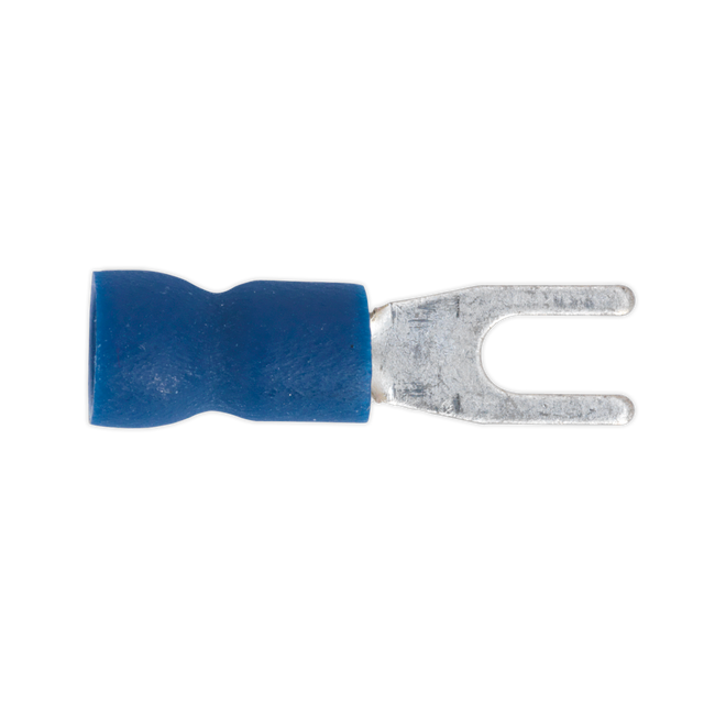 Sealey BT13 Easy-Entry Fork Terminal 3.7mm (4BA), Blue - Pack of 100