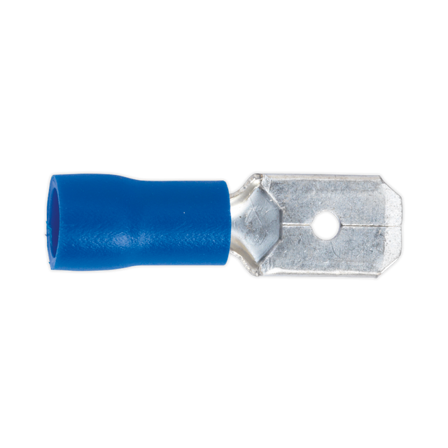 Sealey BT21 Push-On Male Terminal 6.3mm, Blue - Pack of 100