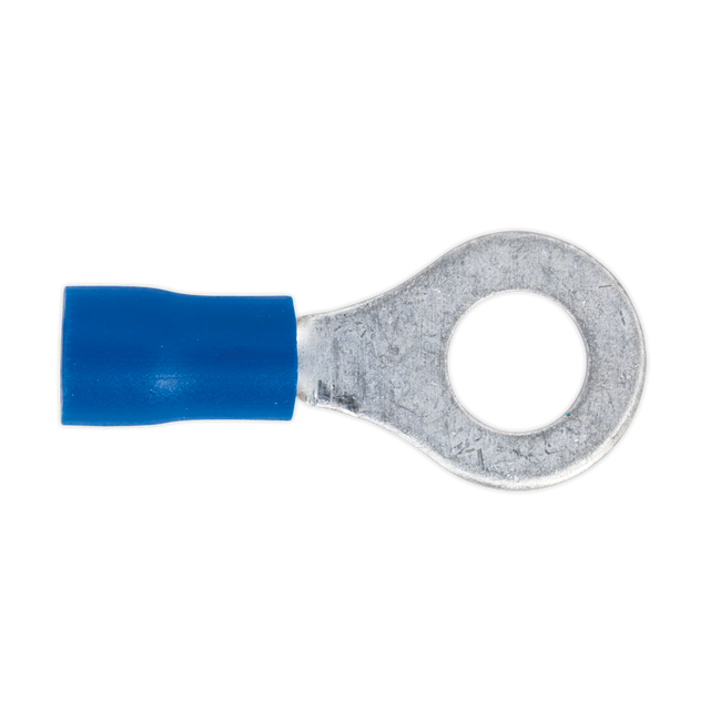 Sealey BT26 Easy-Entry Ring Terminal 6.4mm (1/4"), Blue - Pack of 100