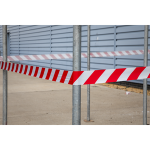 Sealey BTRW Non-Adhesive Hazard Warning Barrier Tape 80mm x 100m - Red/White - additional view 3
