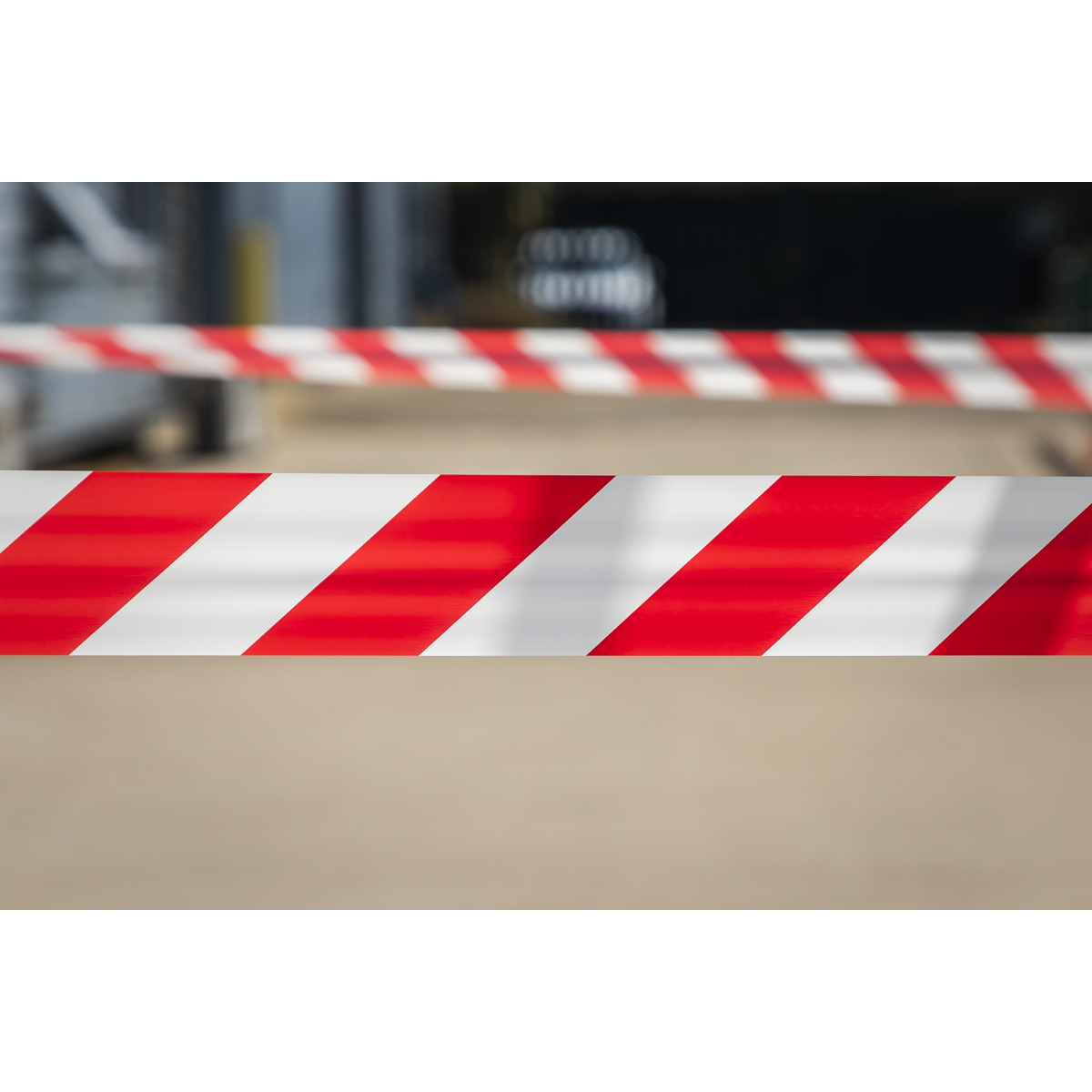 Sealey BTRW Non-Adhesive Hazard Warning Barrier Tape 80mm x 100m - Red/White - additional view 4