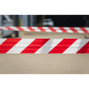 Sealey BTRW Non-Adhesive Hazard Warning Barrier Tape 80mm x 100m - Red/White - additional view 4