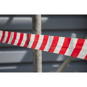 Sealey BTRW Non-Adhesive Hazard Warning Barrier Tape 80mm x 100m - Red/White - additional view 6