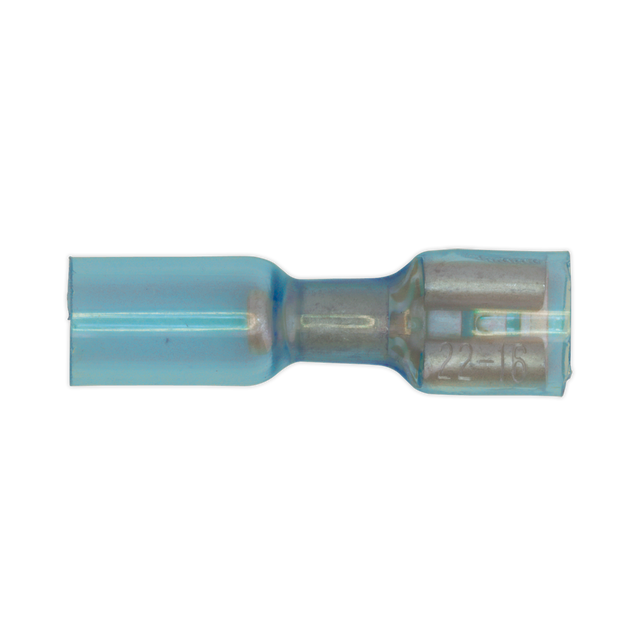 Sealey BTSPF25 Heat Shrink Push-On Female Terminal 6.4mm, Blue - Pack of 25