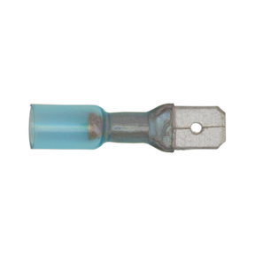 Sealey BTSPM25 Heat Shrink Push-On Male Terminal 6.3mm, Blue - Pack of 25