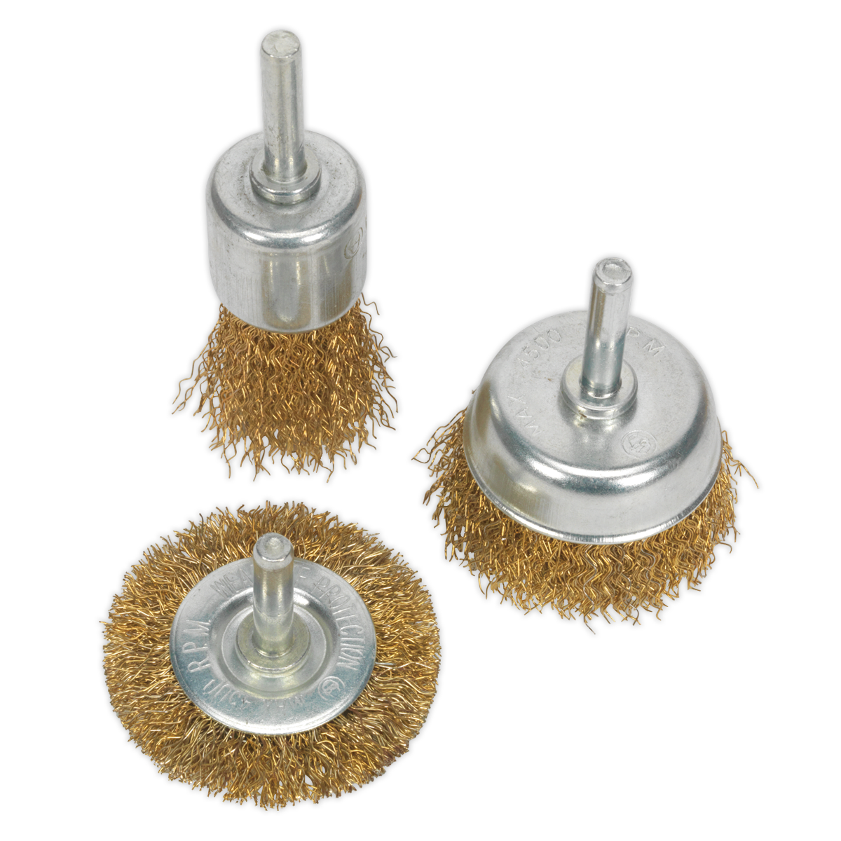 Sealey BWBS03 Crimped Wire Brush Set 3pc