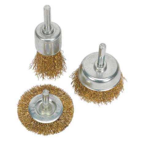 Sealey BWBS03 Crimped Wire Brush Set 3pc