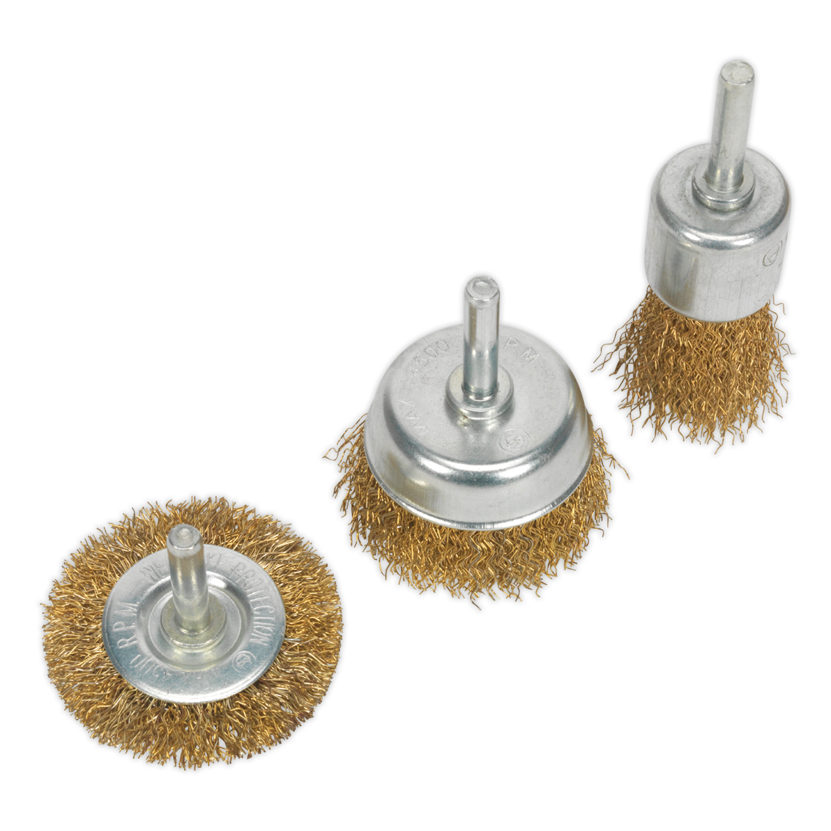 Sealey BWBS03 Crimped Wire Brush Set 3pc - additional view 2