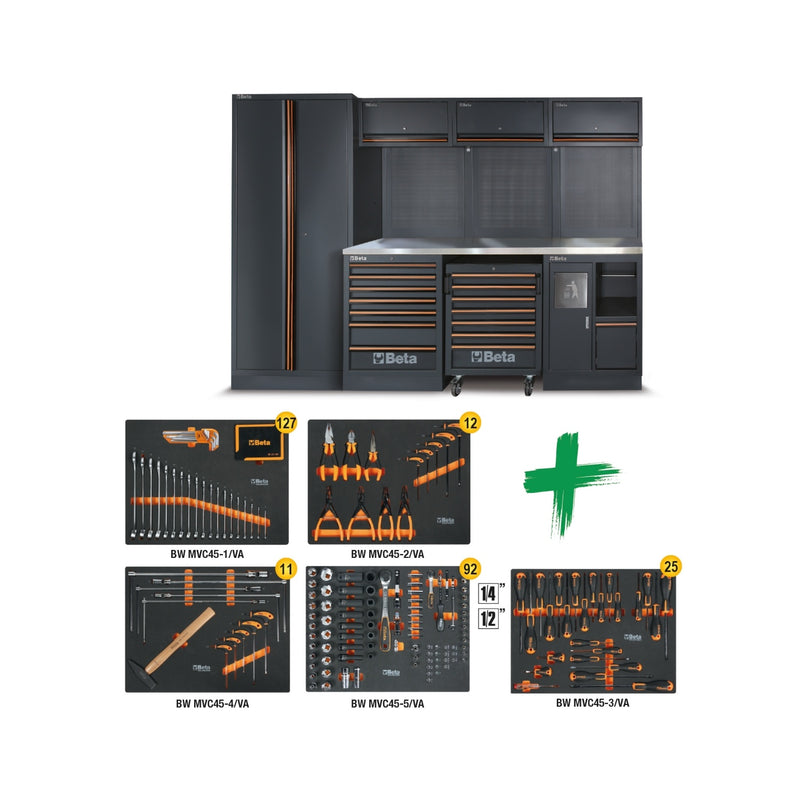 Beta C45PRO Mobile Roller Cab With 5 Drawers For C45PRO 2.0 Workshop Equipment Combination - C45PRO 2.0 C5