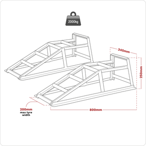 Sealey CAR2000 Car Ramps 1 Tonne Capacity per Ramp 2 Tonne Capacity per Pair - additional view 5
