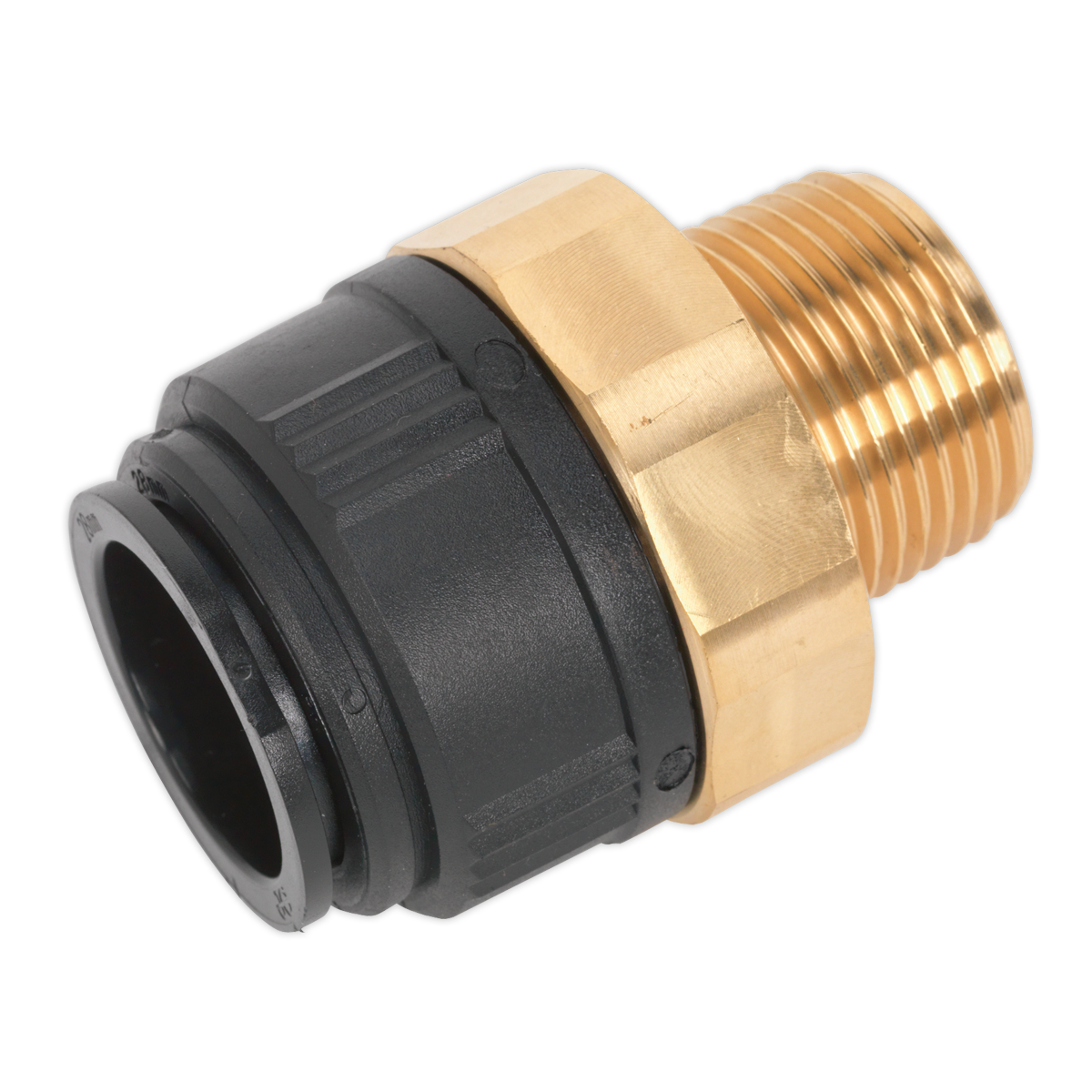 Sealey CAS28BSA John Guest® Brass Straight Adaptor 28mm x 1"BSPT