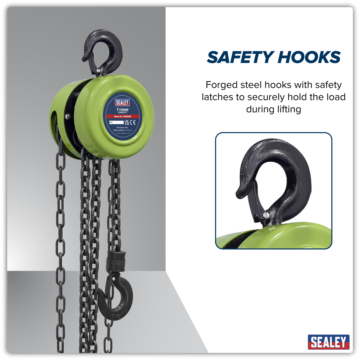 Sealey CB1000E 2.5m Chain Block 1 Tonne - additional view 2