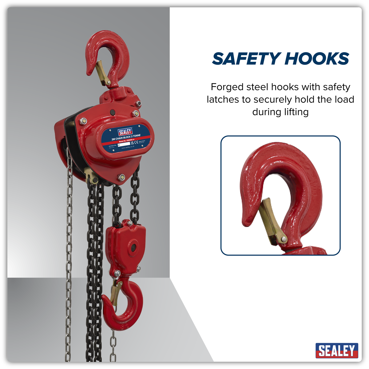 Sealey CB3000 3m Chain Block 3 Tonne - additional view 3