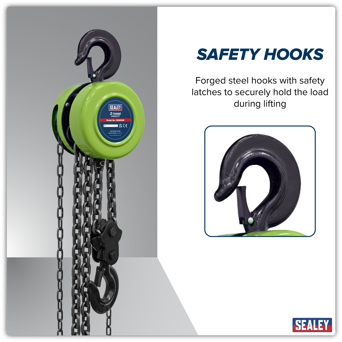 Sealey CB3000E 3m Chain Block 3 Tonne - additional view 3