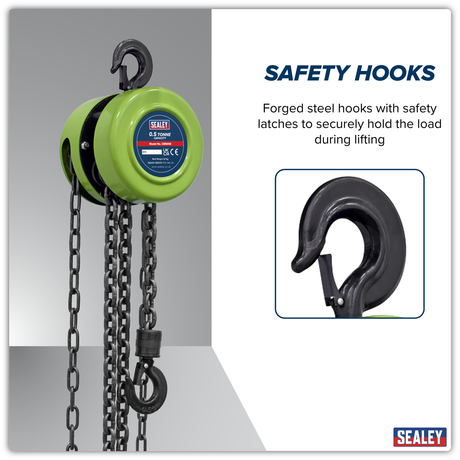Sealey CB500E 2.5m Chain Block 0.5 Tonne - additional view 2