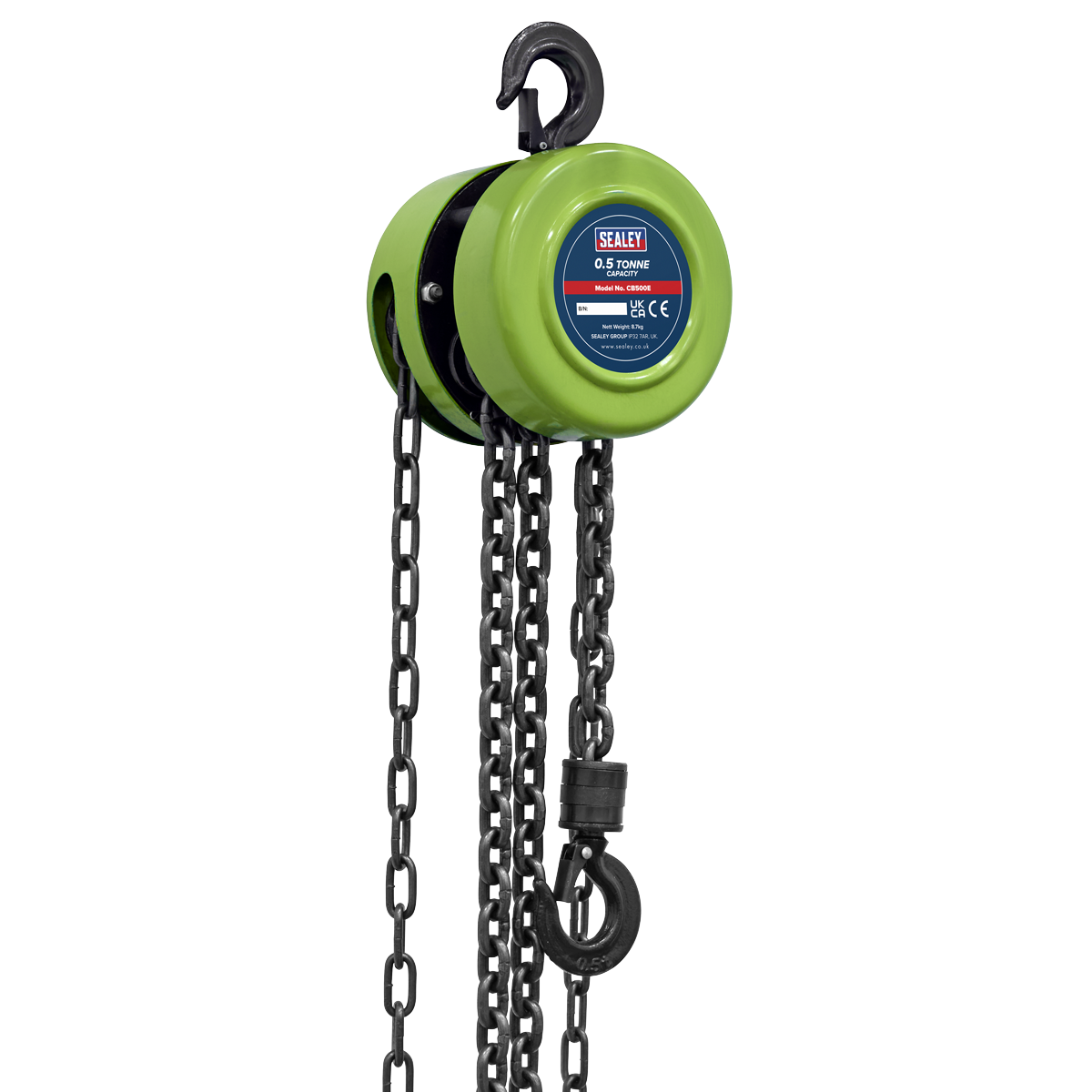 Sealey CB500E 2.5m Chain Block 0.5 Tonne